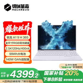 機械革命 無界15X Pro 暴風雪（AI 9H 365 32G 1T 99Wh 120Hz 2.5K )輕薄本辦公筆記本電腦