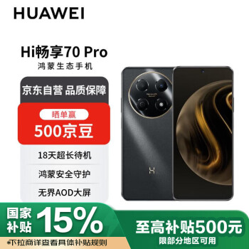 华为 HUAWEI WIKO华为智选 Hi畅享70 Pro 5G新品 18天超长待机鸿蒙生态智能手机 曜金黑 256GB