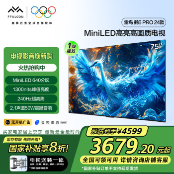 雷鸟 鹤6 Pro 24款 75英寸MiniLED 1300nits 4+64GB 平板电视机75S585C Pro