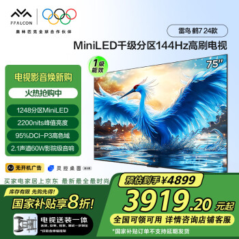 雷鳥 鶴7 24款 75英寸MiniLED 144Hz高刷 4+64GB 液晶電視機(jī)75R685C