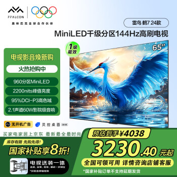 雷鳥(niǎo) 鶴7 24款 65英寸MiniLED 144Hz高刷 4+64GB 4K液晶電視機(jī)65R685C