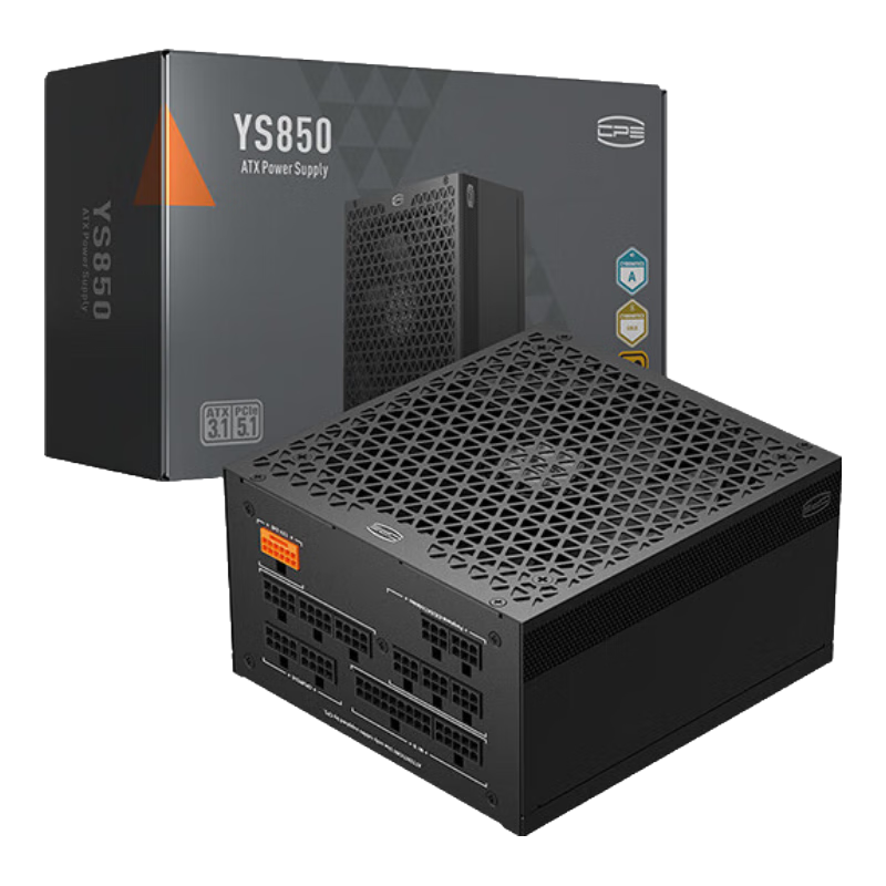 超頻三 額定850W YS850 高階金牌全模組電腦電源（ATX3.1標準/PCIE5.1/自動啟停/全日系電容） 1026.1元