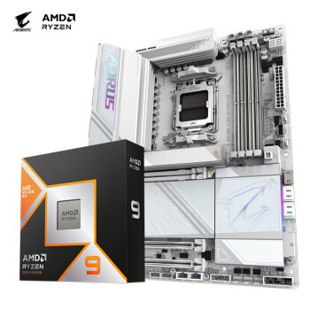 技嘉 主板CPU套裝9950X3D處理器+電競(jìng)冰雕X870E AORUS PRO ICE