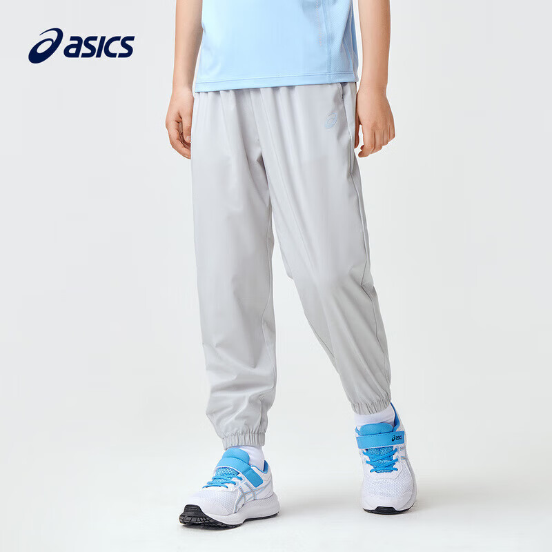 ASICS 亞瑟士 童裝春輕薄防曬褲百搭運動褲 1120淺灰色 140 cm 68元