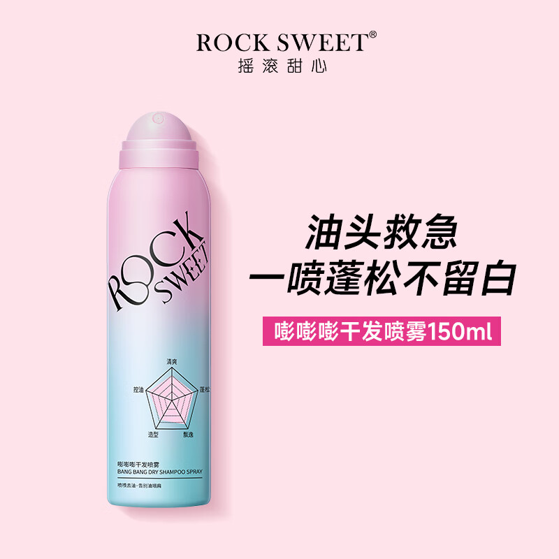 搖滾甜心 ROCK SWEET 搖滾甜心 干發(fā)噴霧1瓶 5.29元（需買3件，需用券）