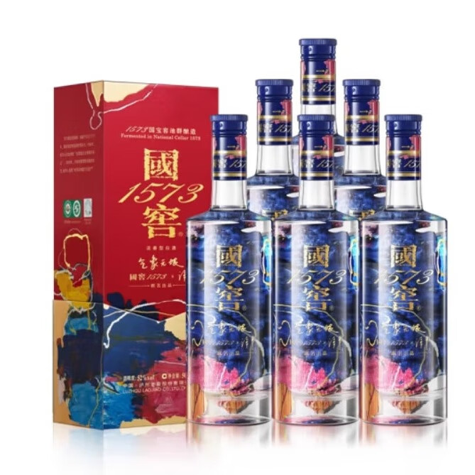 國窖1573 藝術新春 氣象無垠 譚平聯(lián)名版 52度 濃香型白酒 500ml*6瓶 整箱 5159.87元 包郵（需領券）