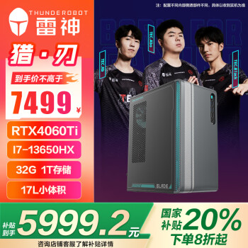 雷神 黑武士·獵刃 十三代酷睿版 黑色（酷睿i7-13650HX、RTX 4060Ti 8G、32GB、1TB）