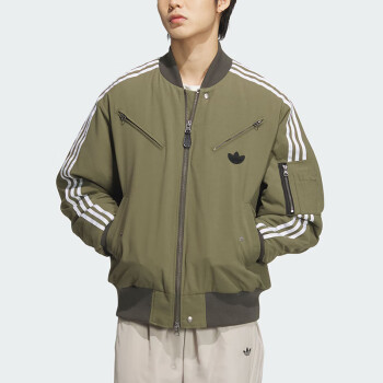 adidas 阿迪達(dá)斯 三葉草男裝棉服新款運動休閑保暖棉衣潮流飛行員夾克外套