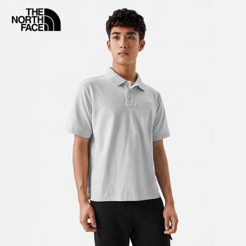 THE NORTH FACE 北面 短袖POLO男23春夏戶外舒適短袖T恤7WE8 9B8/灰色 3XL