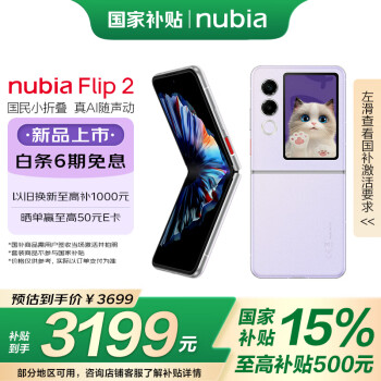 努比亞 Flip 2 5G折疊屏手機(jī) 12GB+256GB 冰晶紫