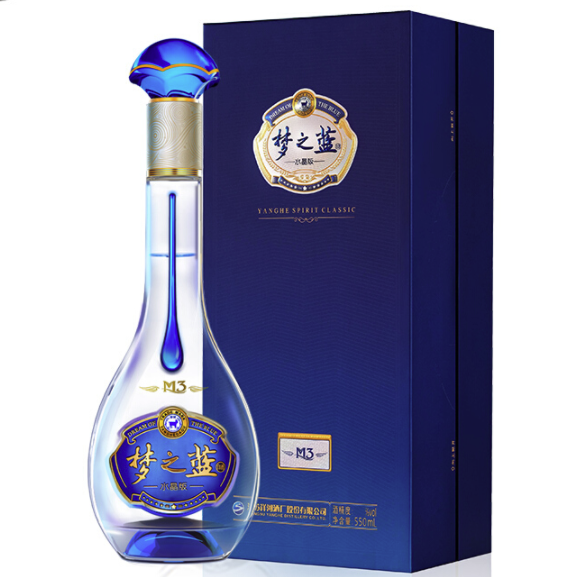 洋河 夢之藍(lán)M3水晶版 52%vol 綿柔濃香型白酒 550ml*4瓶 券后1925.32元