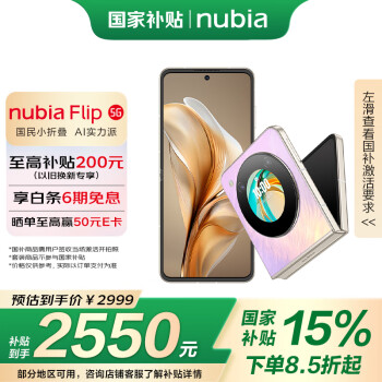 努比亞 Flip 5G折疊屏手機(jī) 12GB+512GB 香芋色