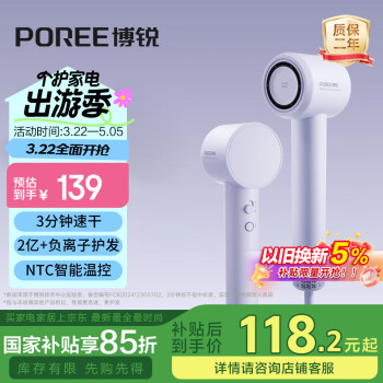 博锐 POREE PH1653 电吹风 紫色