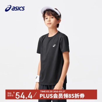 ASICS 亞瑟士 童裝2024夏季男女兒童吸濕速干舒適彈力短袖T恤