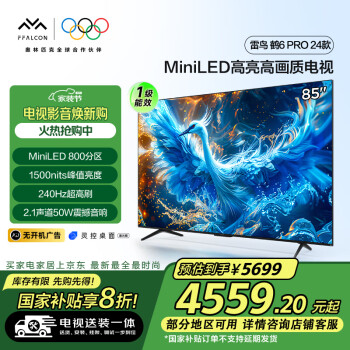 雷鸟 送装一体版 鹤6 Pro 24款 85英寸 MiniLED电视 144Hz 4+64GB 液晶平板电视机85S585C PRO