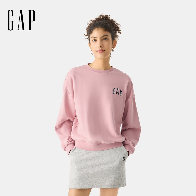 Gap 女裝2025春季新款刺繡logo圓領衛(wèi)衣百搭休閑上衣760790 粉色 M (165/84A)亞洲尺碼 券后68.03元