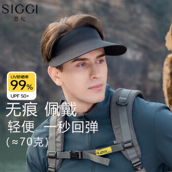 Siggi 男士防曬帽春夏空頂遮陽(yáng)帽戶外出游釣魚(yú)徒步登山帽SI95312黑 靜謐黑