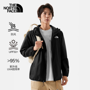 THE NORTH FACE 北面 男防曬衣戶外防風(fēng)夾克87V6 黑色/JK3 M