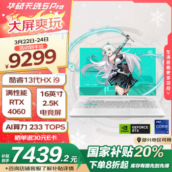 華碩 ASUS 天選5 Pro 16英寸筆記本電腦（i9-13980HX、16GB、1TB、RTX4060）