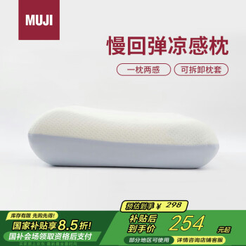 MUJI 無印良品 聚氨酯 可两面使用的慢回弹纤维枕 双面