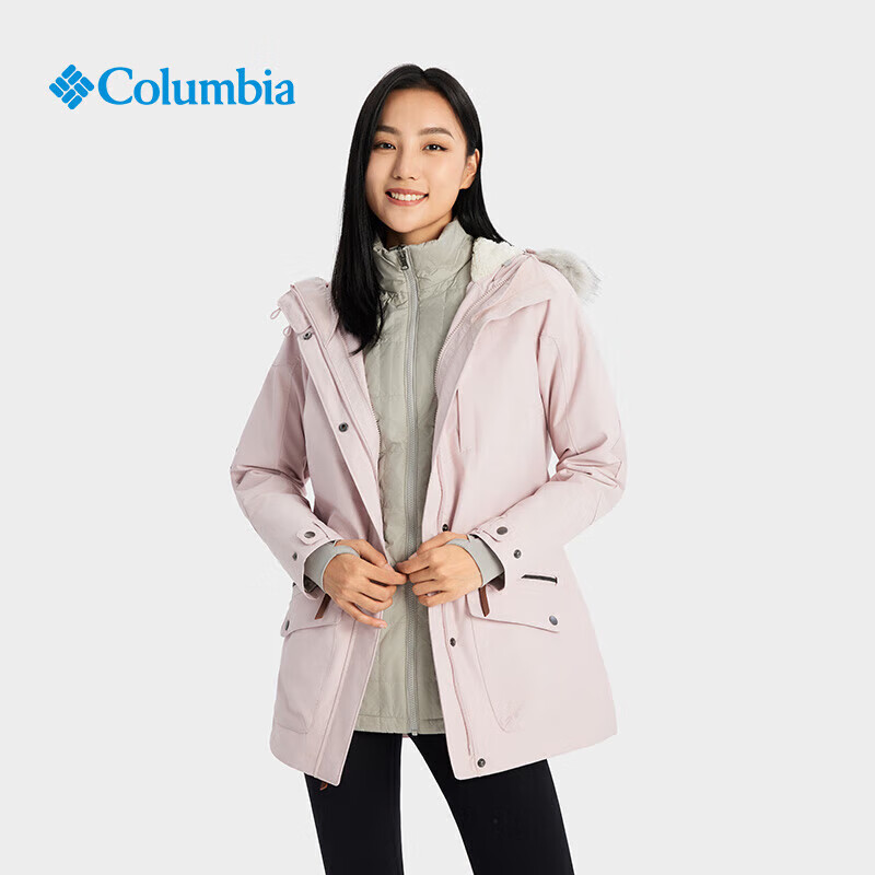 plus會(huì)員：Columbia 哥倫比亞戶(hù)外秋冬女子中長(zhǎng)款三合一沖鋒衣 489元