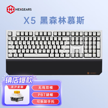 黑峡谷 X5 108键 2.4G双模机械键盘 黑森林慕斯 凯华BOX流沙金轴 单光