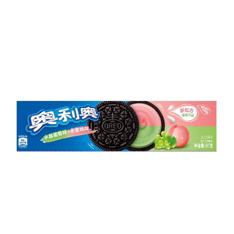 OREO 奧利奧 繽紛雙果味夾心餅干 97g*4 14.9元