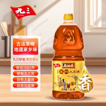 九三 品油坊 非转基因 笨榨大豆油1.8L 一桶