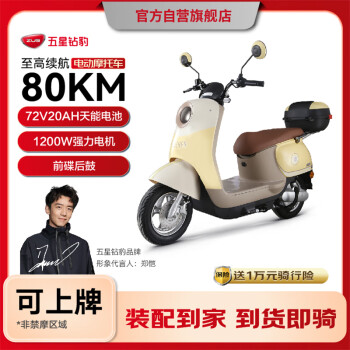 移动端、京东百亿补贴：五星钻豹 G2 电动摩托车 ZB1200DT-37 72V20AH天能电池