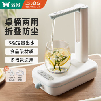 雙槍 桶裝水電動(dòng)抽水器 自動(dòng)飲水上水器桌桶兩用 大水泵吸水器