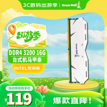 長(zhǎng)城 16GB DDR4 臺(tái)式機(jī)內(nèi)存條 3200MHz馬甲條