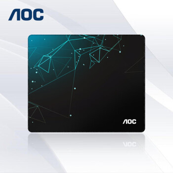 AOC 電競游戲辦公鼠標(biāo)墊中小號(hào) 300*250*3mm辦公鍵盤電腦書桌墊M102/93幾何藍(lán)黑色