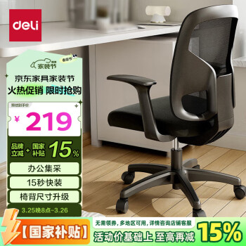 得力工具 DL 得力工具 deli 得力 4900S 人体工学靠背办公椅电脑椅