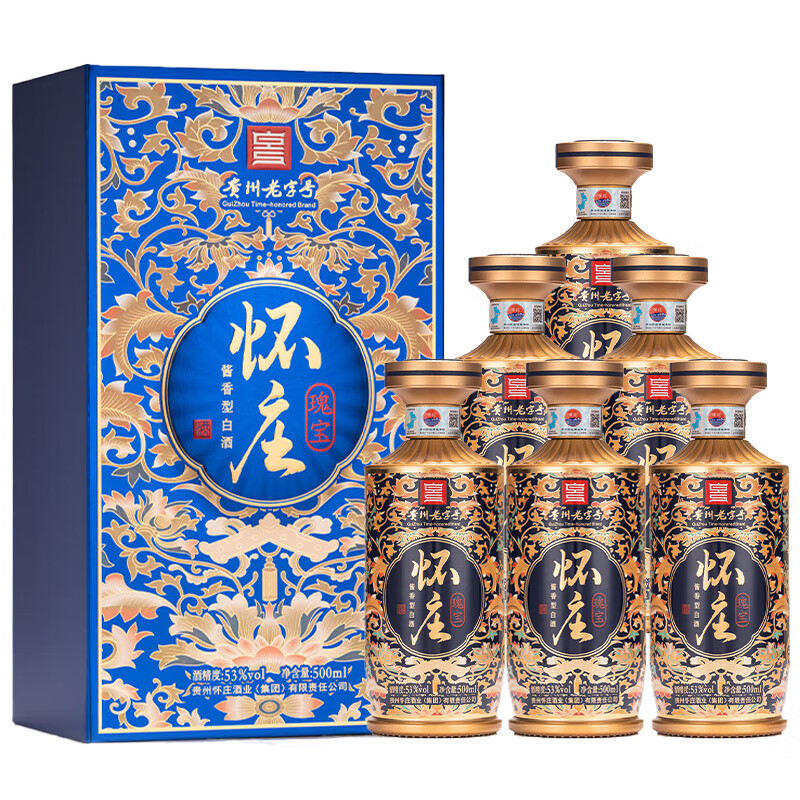 懷莊 醬香型白酒 53%vol 500mL*6瓶 券后699元