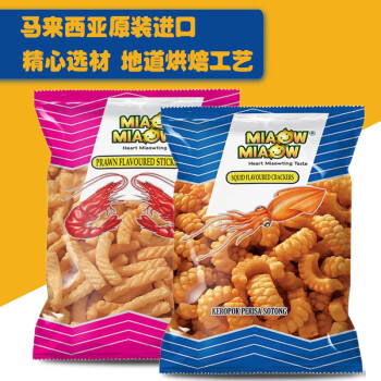 MIAOW MIAOW 妙妙 魷魚卷60g+蝦條60g 組合包 2袋 120g