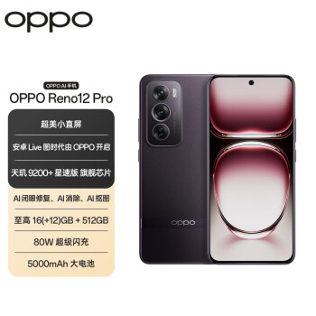 移动端、京东百亿补贴：OPPO Reno12 Pro 5G手机 12GB+256GB 乌木黑