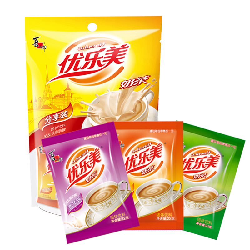 優(yōu)樂美 奶茶組合裝 混合口味 220g 5.89元