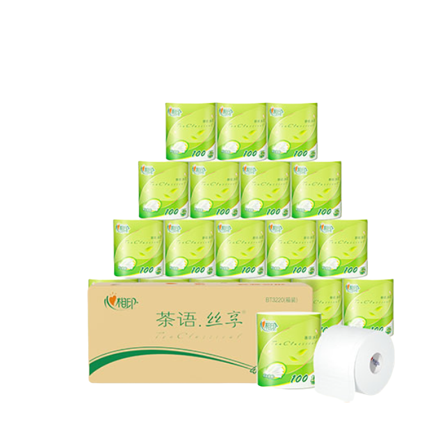 心相印 茶語絲享系列 有芯卷筒紙4層100克20粒 整箱裝 19.9元