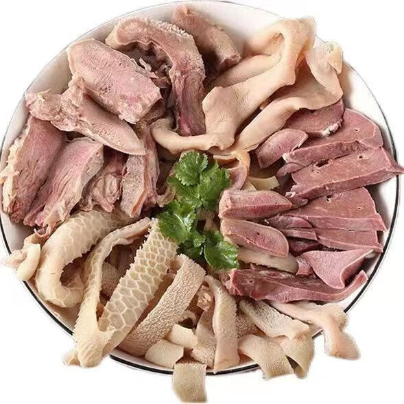 全套羊杂*4斤（半斤肠半斤肚1斤羊头肉2斤心肝肺）无皮无奶丝+赠送料包+包顺丰 79元