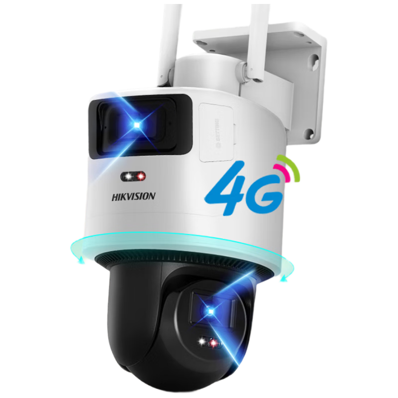 再降价、PLUS会员: HIKVISION海康威视 4 g摄像头 终身免流监控器 双摄600万 全彩夜视360度全景无死角 送32G内存卡 308.49元（需领券）