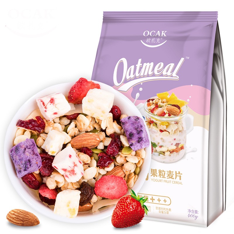 欧扎克 酸奶果粒麦片 400g 券后37.9元
