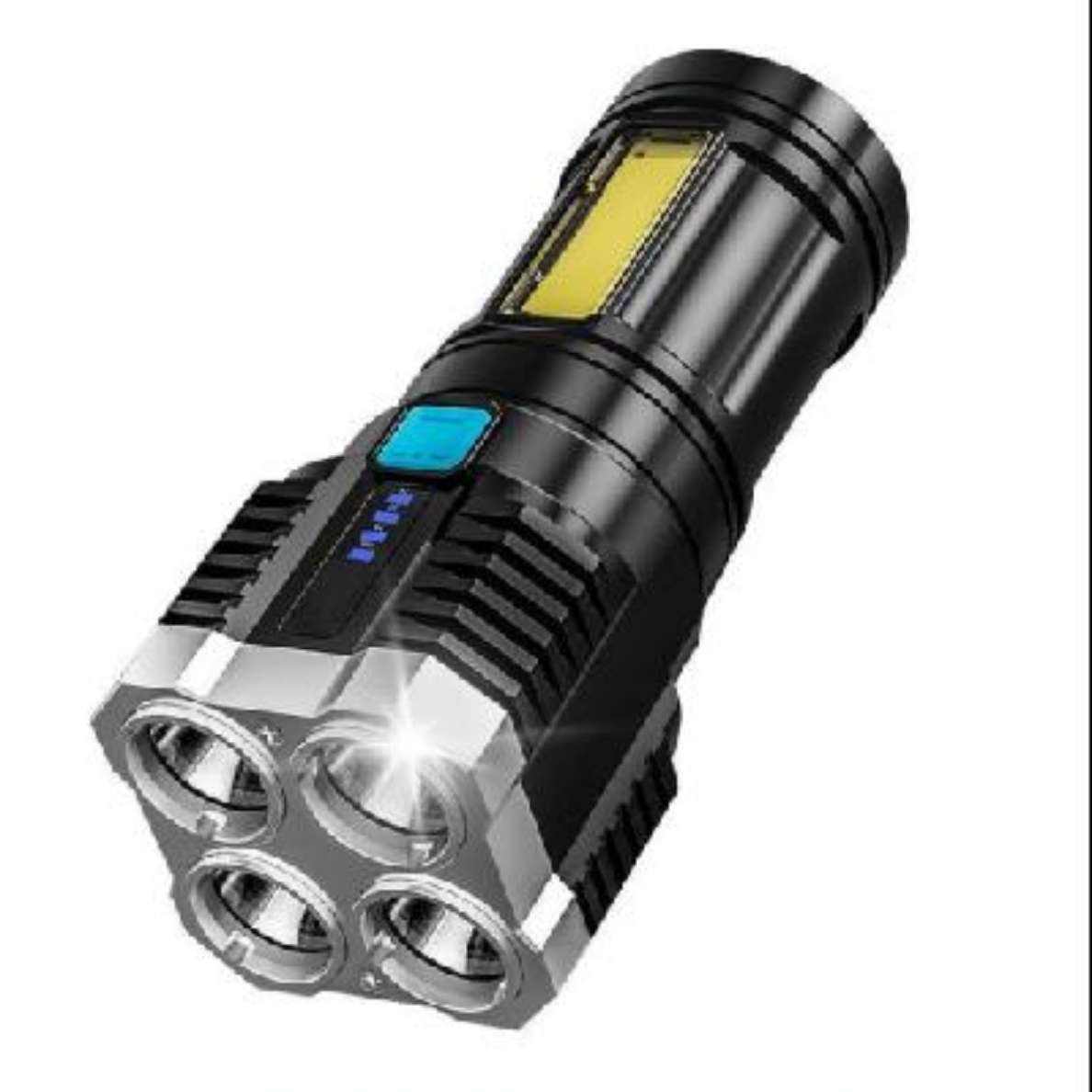 【四核燈芯】四核爆亮應急手電筒強光可充電超亮雙光源戶外LED燈 四核燈芯-普亮 3.99元