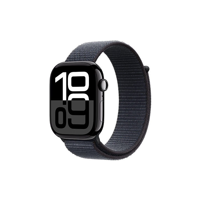 PLUS会员：Apple/苹果 Watch Series 10 智能手表 蜂窝款46毫米亮黑色铝金属表壳浓墨色回环式运动表带MWYL3CH/B 2879.01元（需领券）
