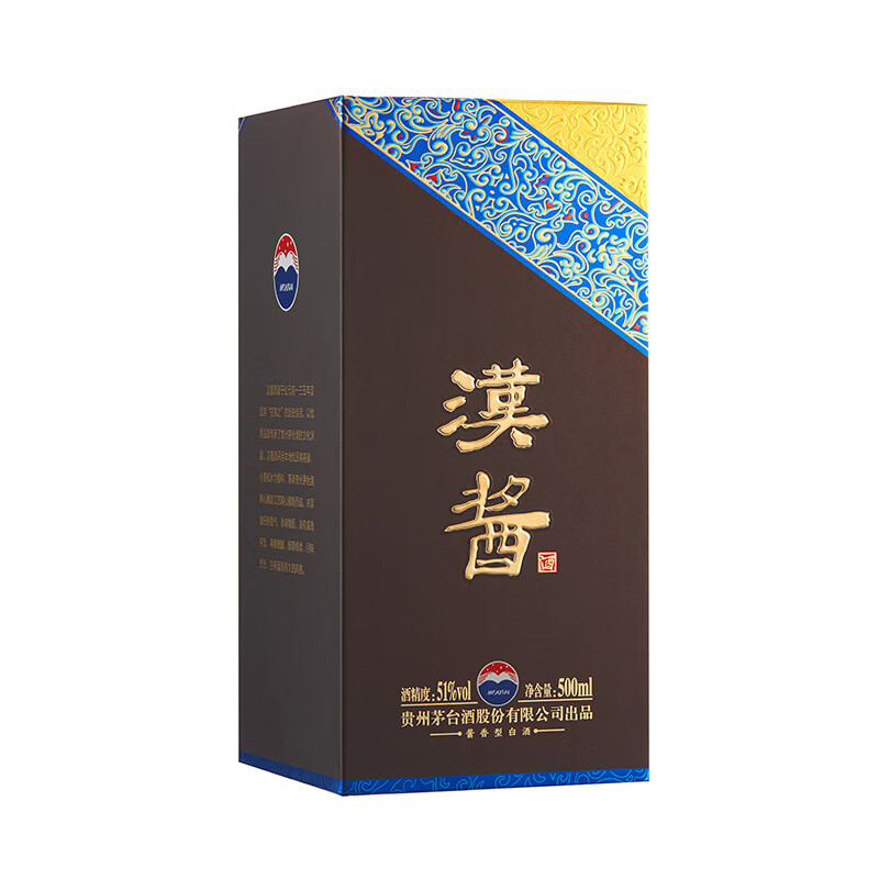 茅臺(tái) MOUTAI 漢醬 51%vol 醬香型白酒 500ml 單瓶裝 券后294.82元
