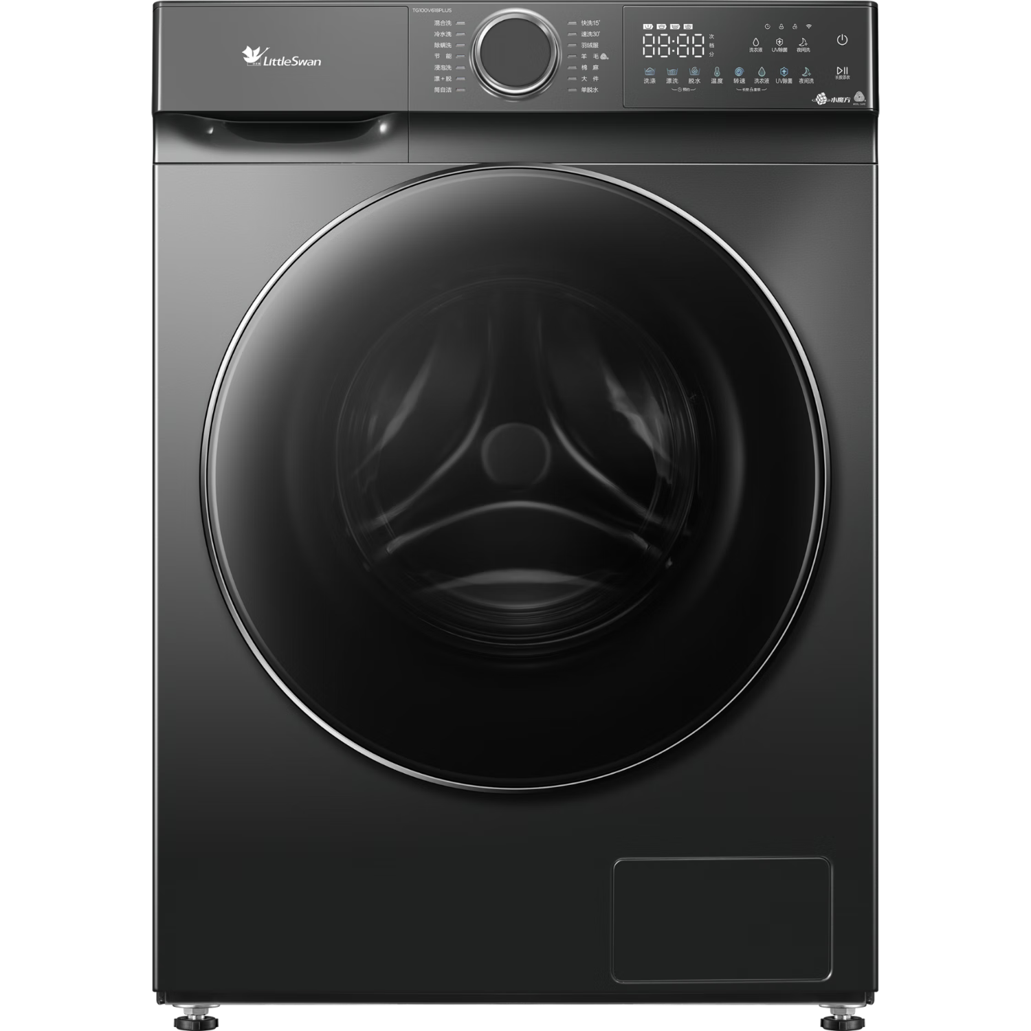 PLUS会员：LittleSwan 小天鹅 水魔方系列 TG100V618PLUS 滚筒洗衣机 10kg 金属钛 1808.67元（需领券）