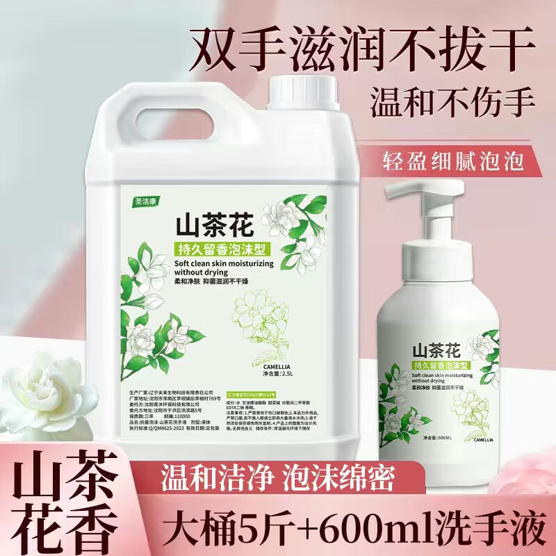 圣潔康 抑菌滋潤(rùn)洗手液 5斤裝+600ml洗手液 券后15.8元