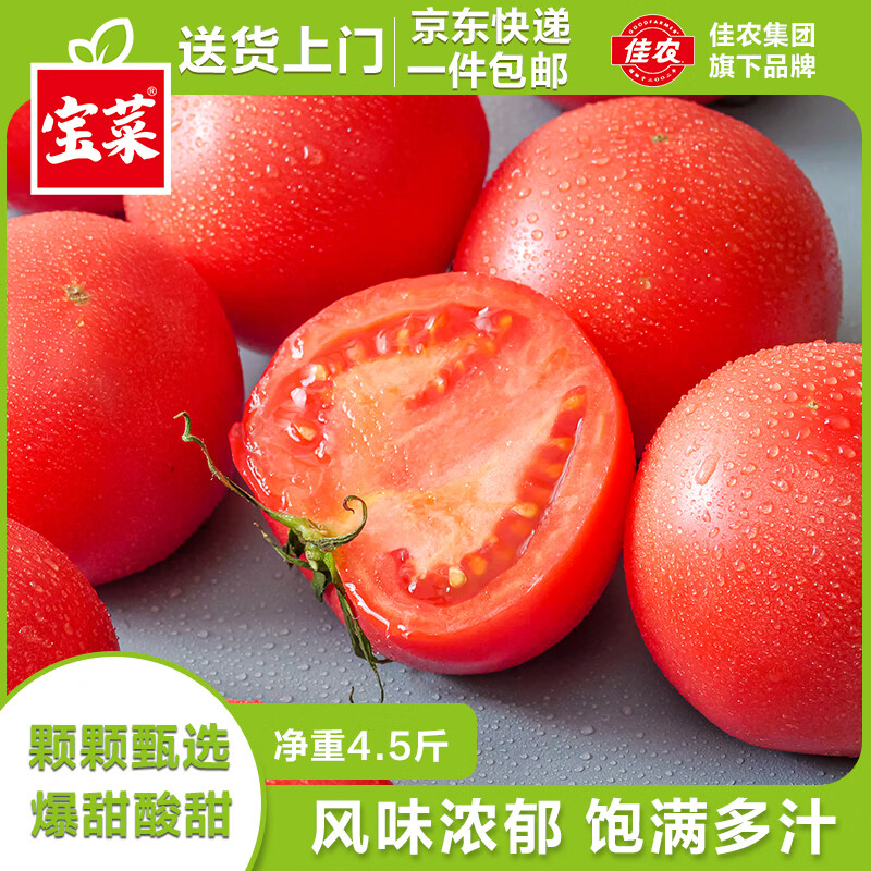 佳農(nóng) 寶菜 山東普羅旺斯番茄 風(fēng)味濃郁西紅柿 凈重4.5斤 源頭直發(fā) 券后18.86元