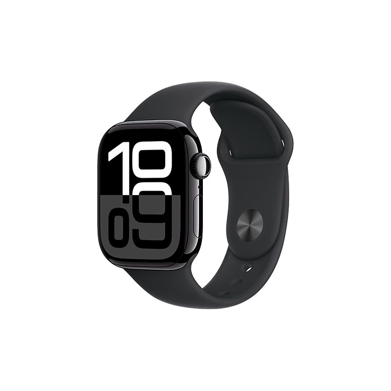 PLUS会员：Apple/苹果 Watch Series 10 智能手表GPS款42毫米亮黑色铝金属表壳黑色运动型表带M/L MX1P3CH/B 1983.91元（需领券）