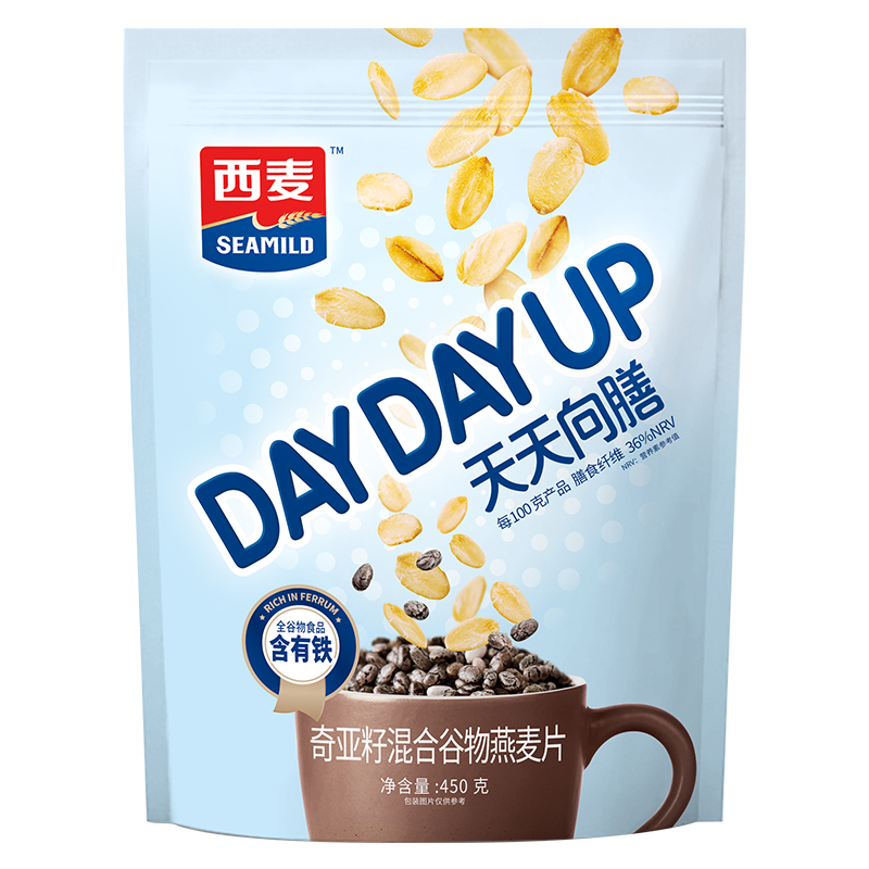 西麦奇亚籽混合谷物燕麦片450g 即食代餐营养早餐牛奶好搭档膳食纤维 9.5元（合4.75元/件）