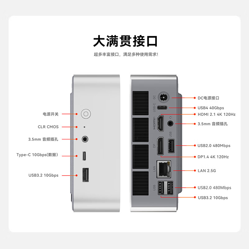 零刻 Beelink SER8 迷你主机（R7-8745HS、集成显卡、24GB、1TB） 2525.71元